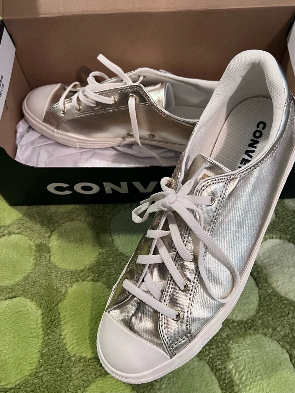 9 Converse Chuck Taylor Lucky Ox Women's gold Metallic Low Top Sneakers NEW BOX - Picture 7 of 10